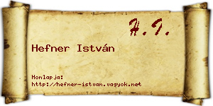 Hefner István névjegykártya